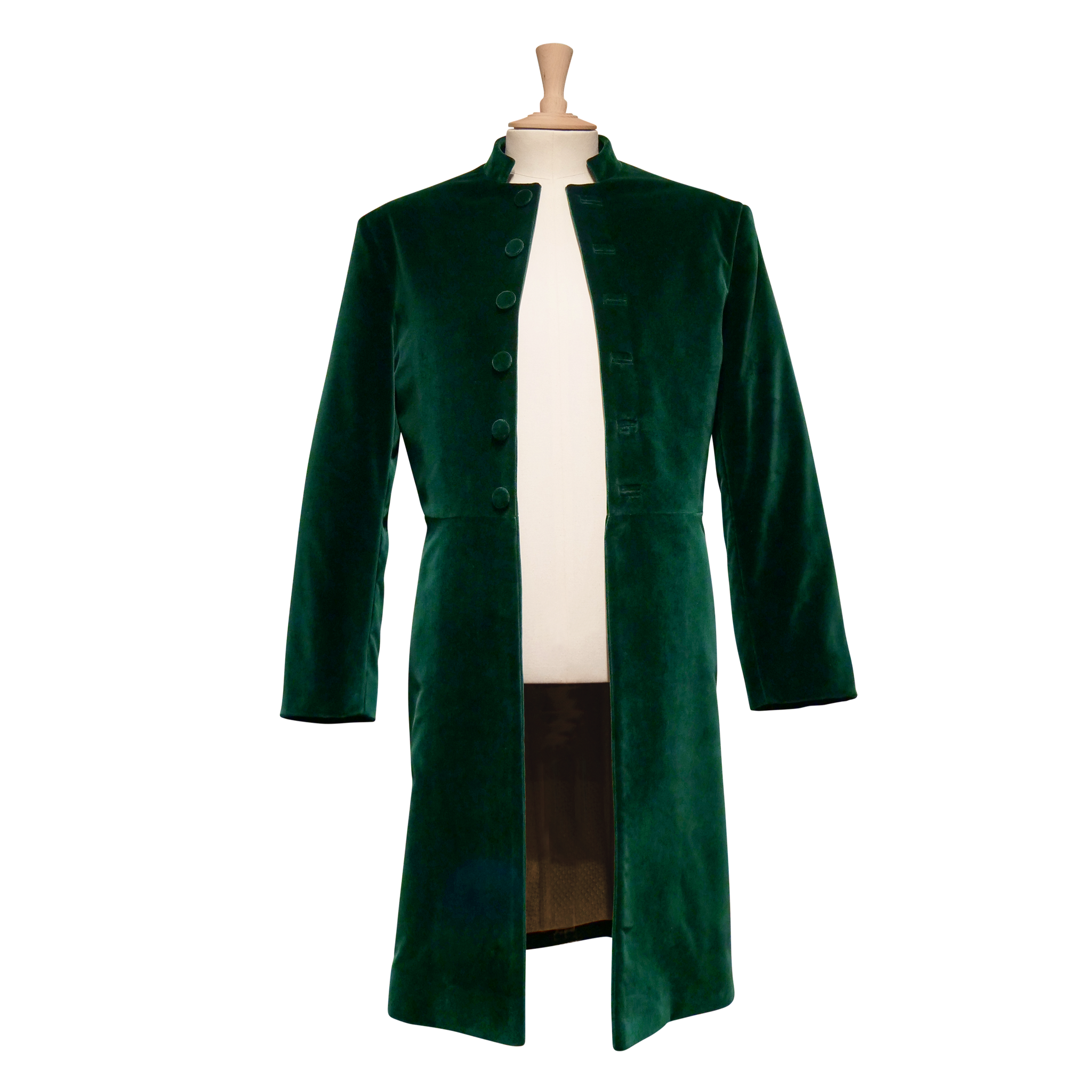 Men's Green Velvet Frock Coat Sample (size large)