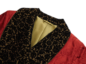 Men's Sarum Red 'Holbein' Silk Dressing Gown Sample (size large)