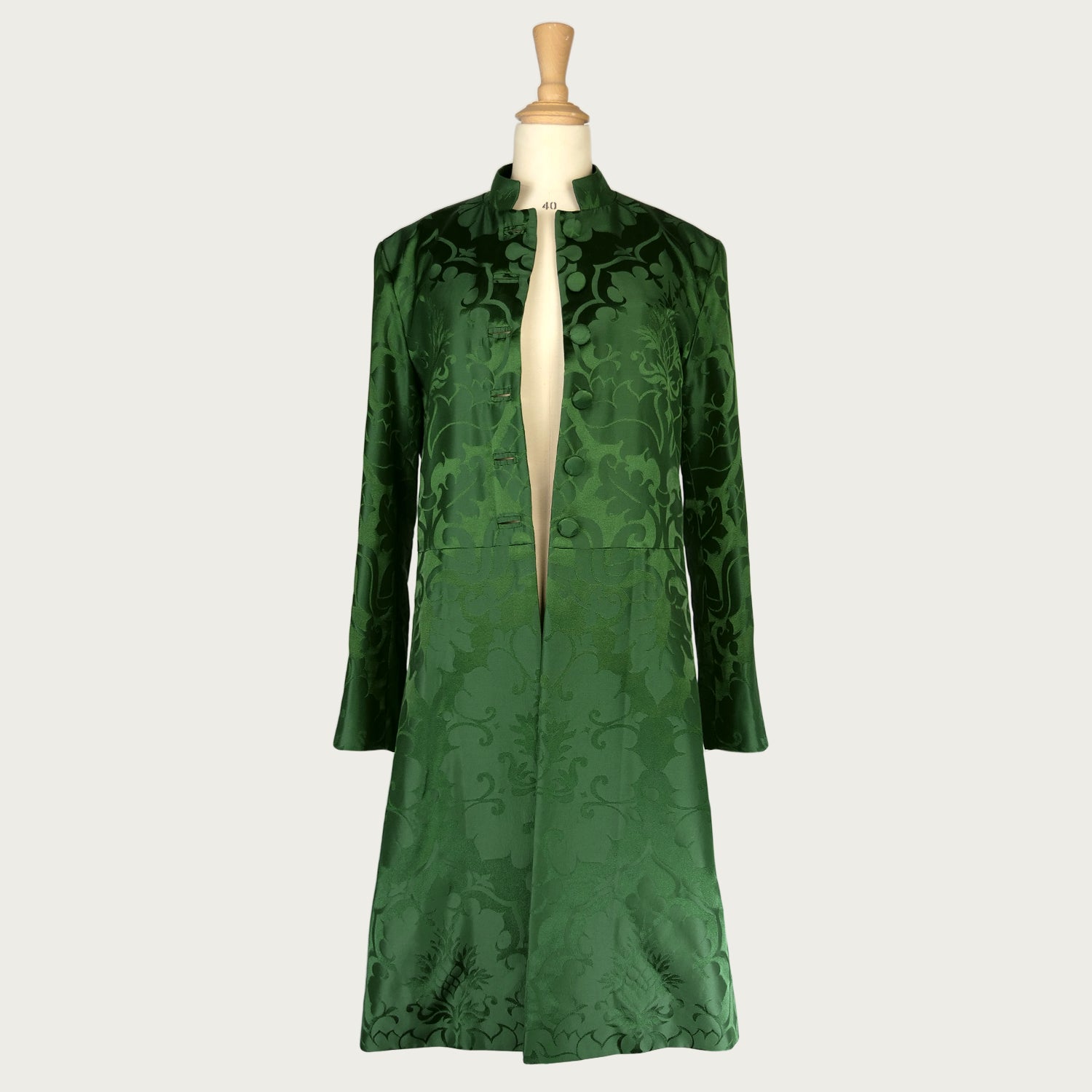 Women's Green 'Bellini' Silk Frock Coat Sample (size small)
