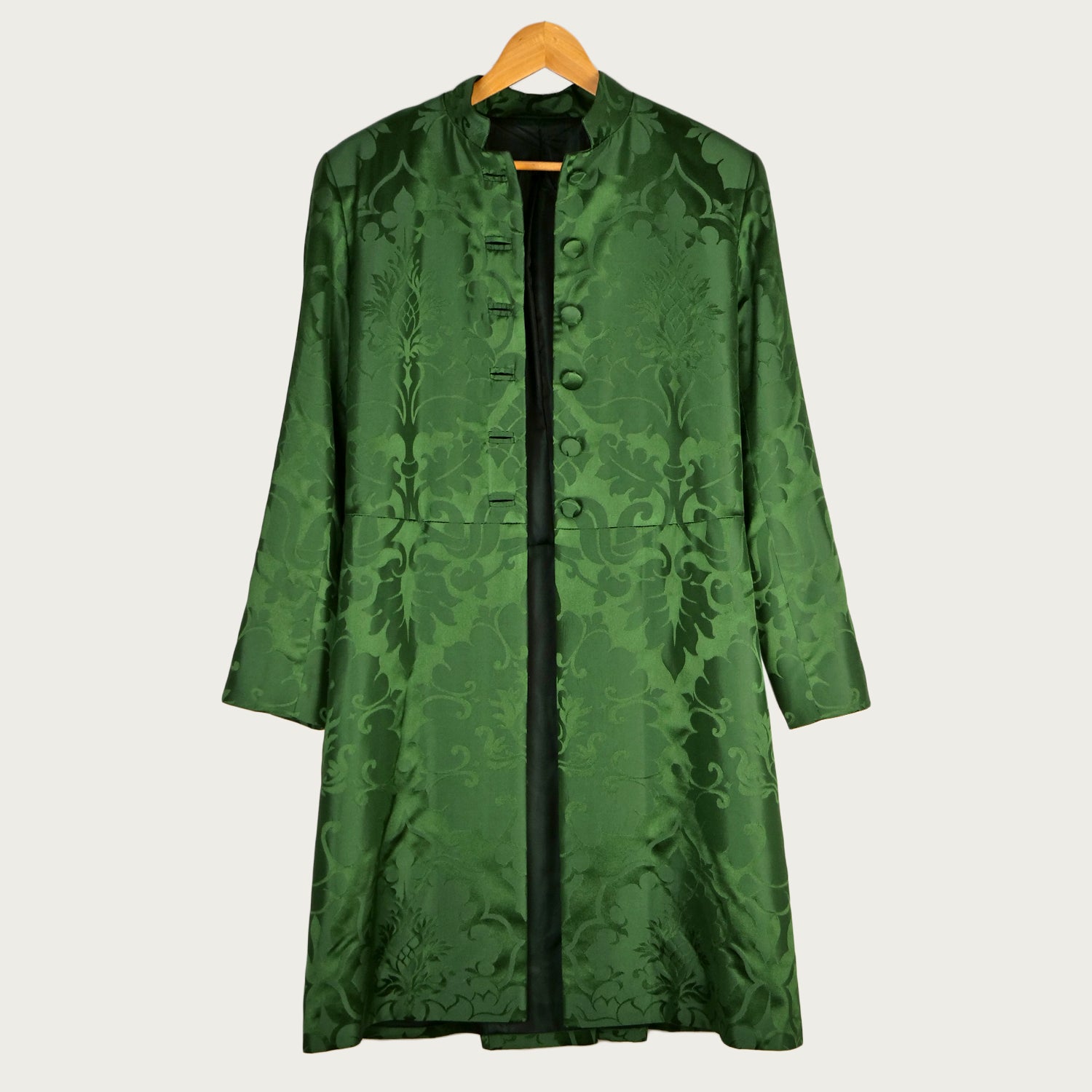 Women's Green 'Bellini' Silk Frock Coat Sample (size small)