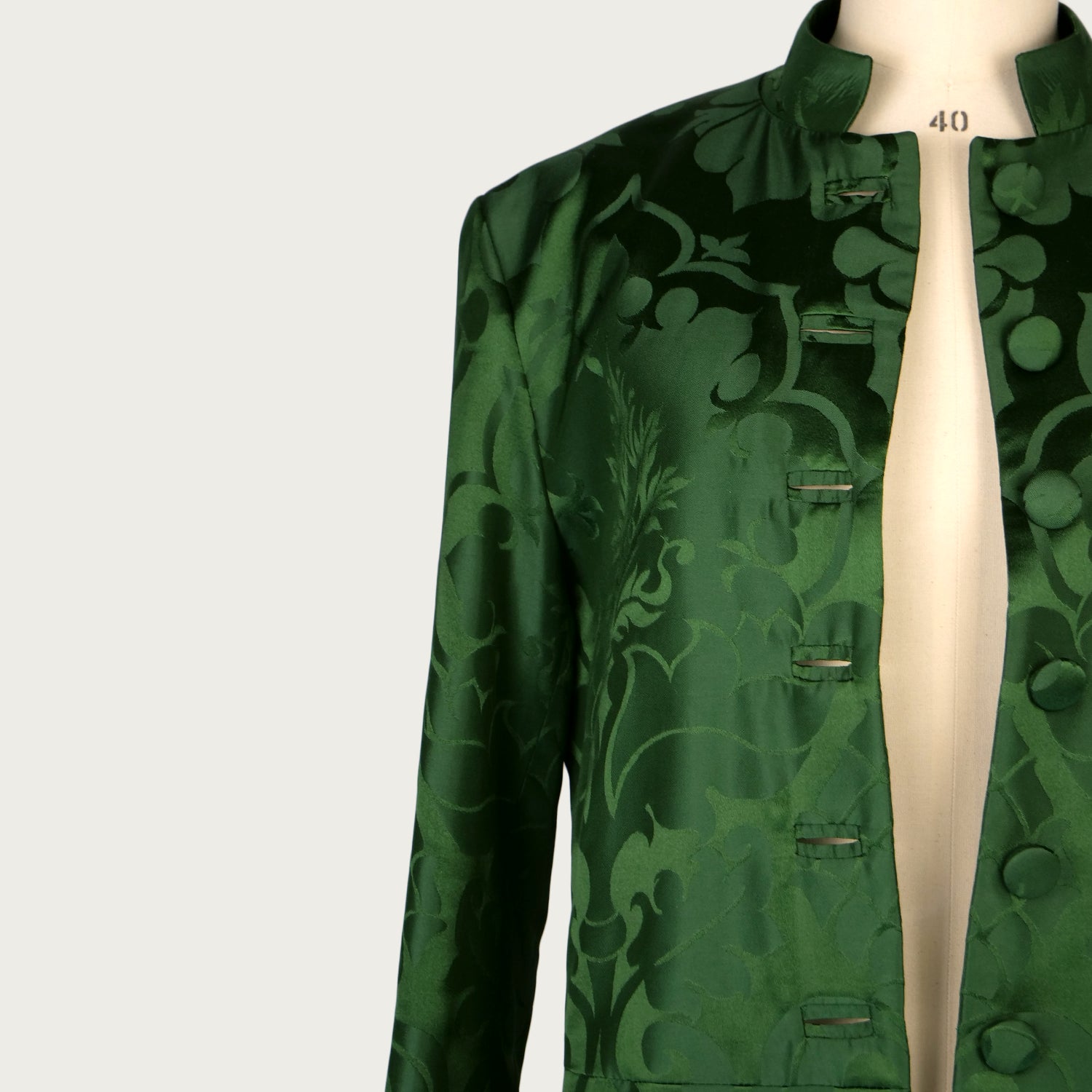 Women's Green 'Bellini' Silk Frock Coat Sample (size small)