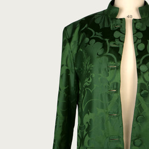 Women's Green 'Bellini' Silk Frock Coat Sample (size small)