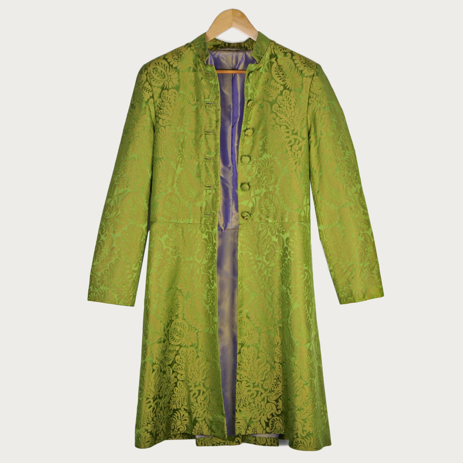 Women's Green/Gold 'Holbein' Silk Frock Coat Sample (size small)