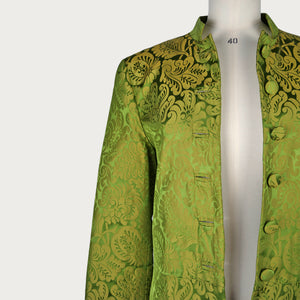 Women's Green/Gold 'Holbein' Silk Frock Coat Sample (size small)