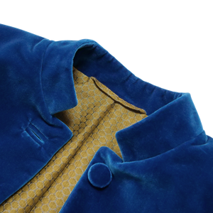 Women's Cerulean Velvet Frock Coat Sample (size small)