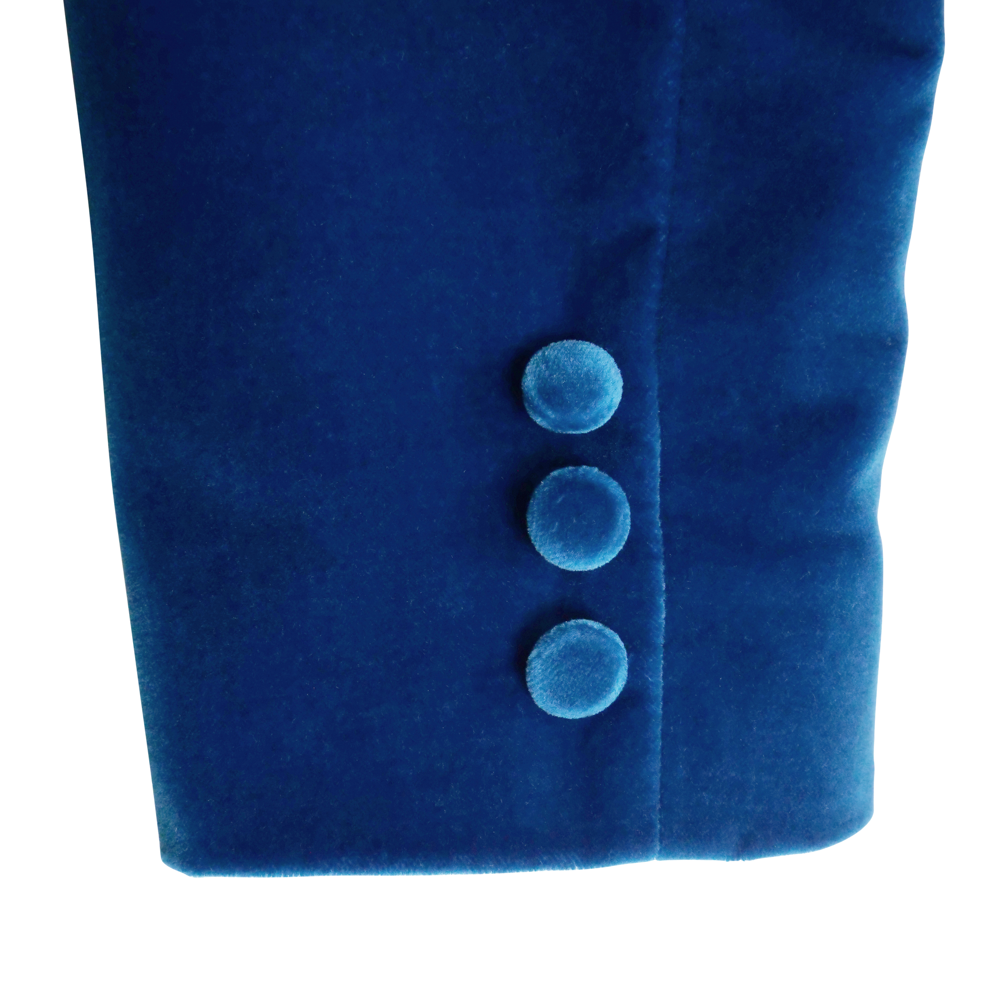 Women's Cerulean Velvet Frock Coat Sample (size small)