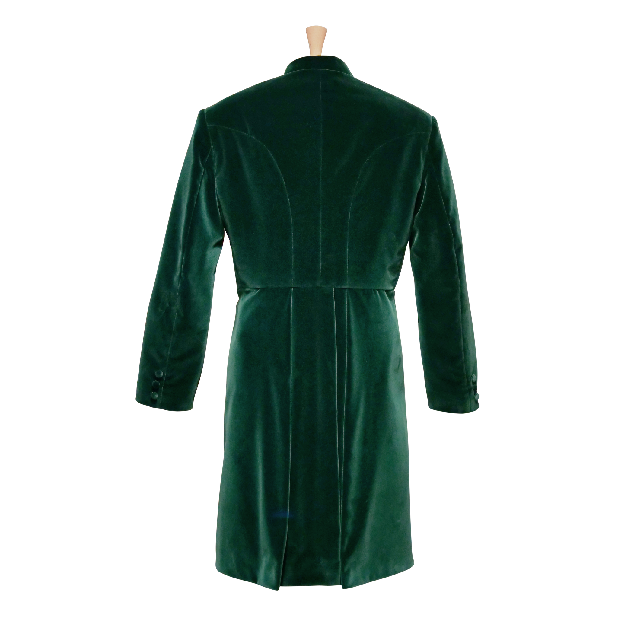 Long green velvet coat hotsell