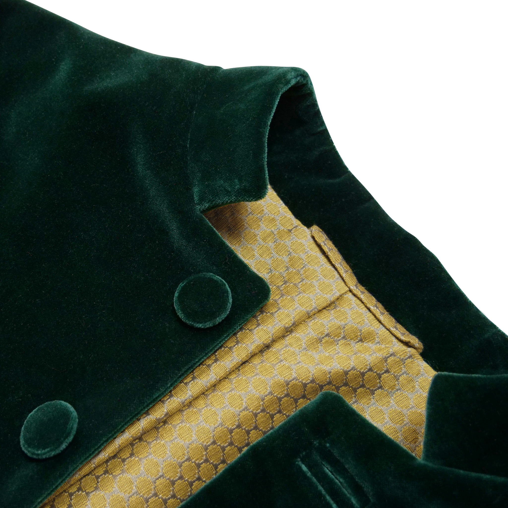 Men's Green Velvet Frock Coat Sample (size large)