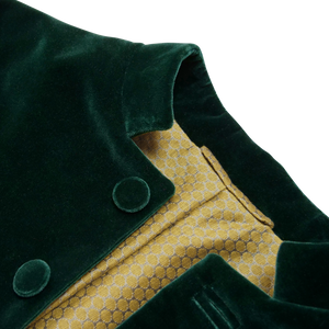 Men's Green Velvet Frock Coat Sample (size large)