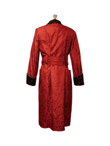 Men's Sarum Red 'Holbein' Silk Dressing Gown Sample (size large)