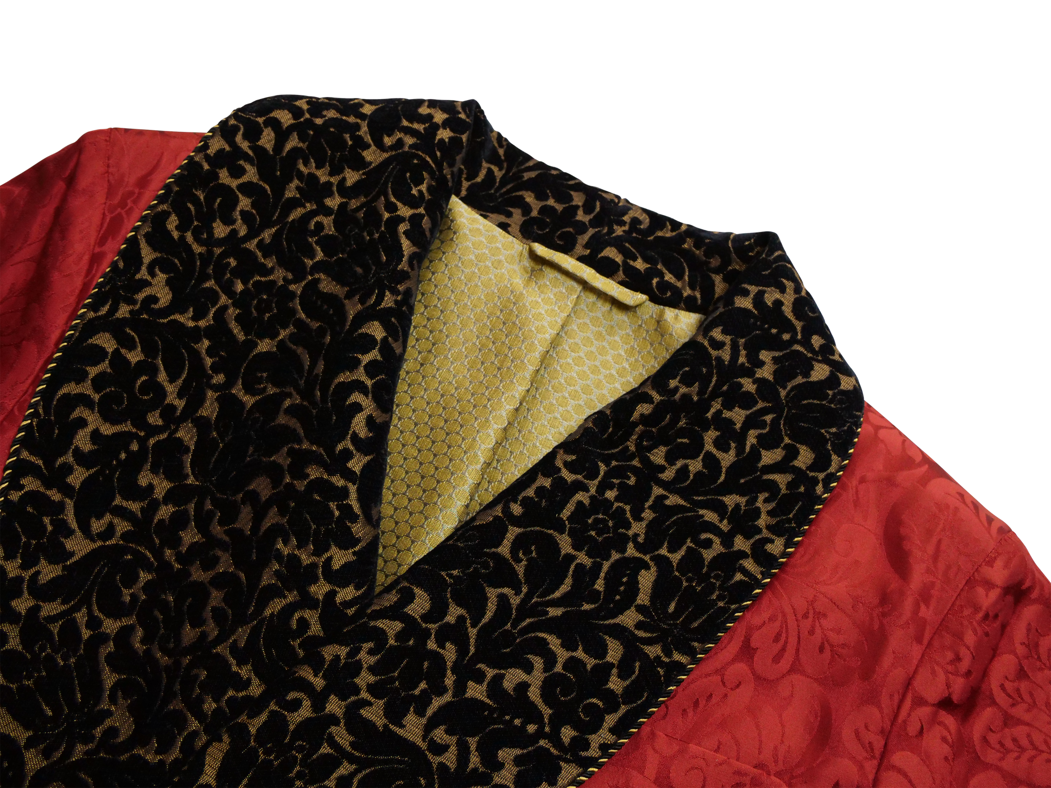 Men's Sarum Red 'Holbein' Silk Dressing Gown Sample (size large)