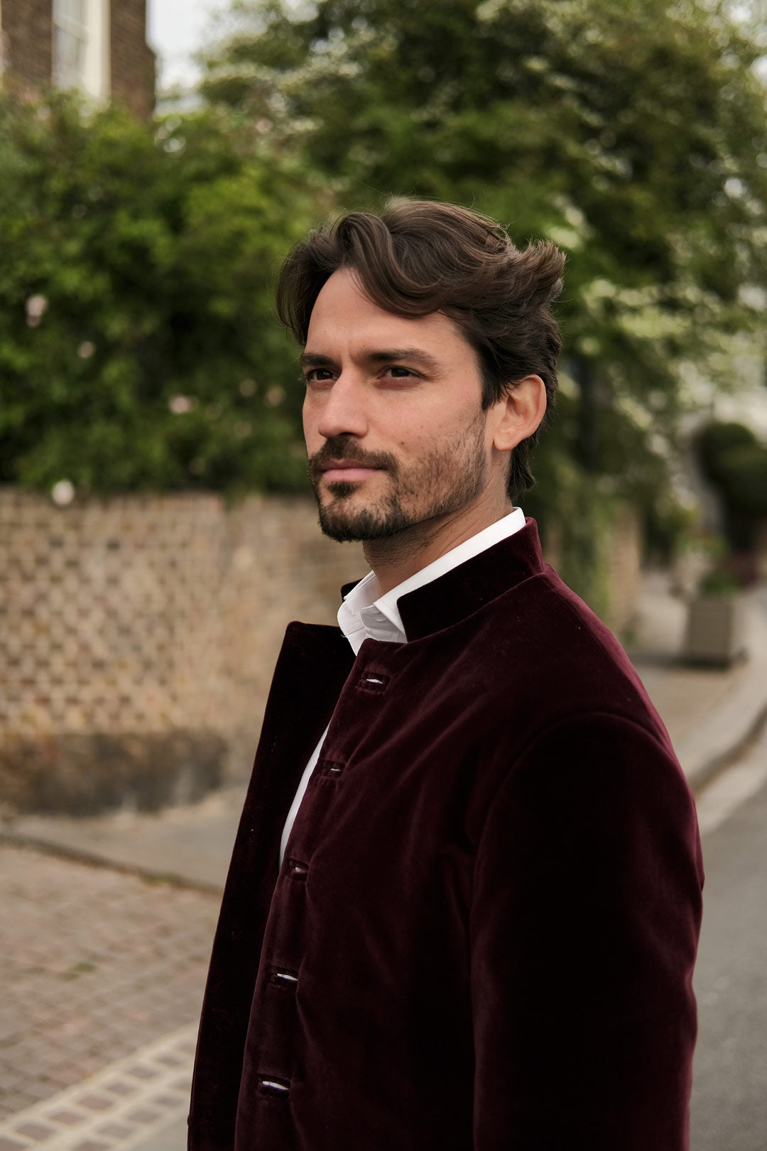 Wine Velvet Frock Coat